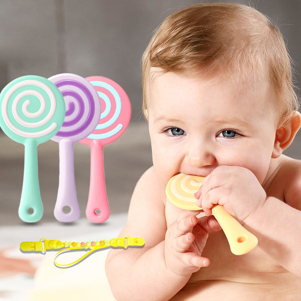 Baby Lollipop Teether Baby Molar Stick Teether Teething Period Chewing Gum 4-5-6-7-8 Months Above Can Be Boiled Safe Material