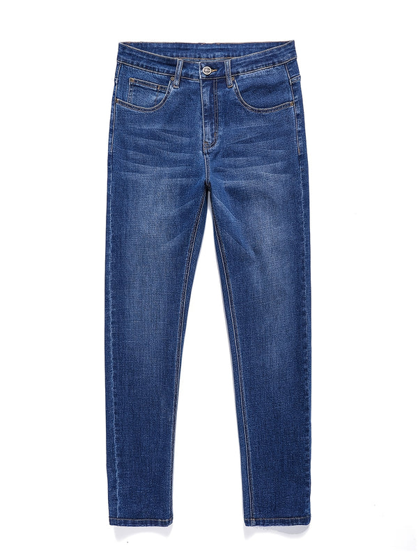 Men's High-waist Stretch Denim Jeans For Big And Tall Guys, Plus Size