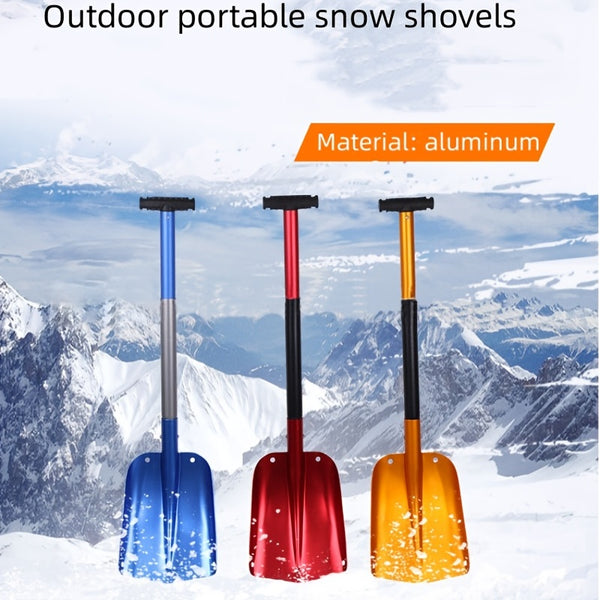 1pc Folding Emergency Snow Shovel, Aluminum Lightweight Portable Sport Utility Shovel For Car Camping Garden Beach, Cleaning Tool For Car