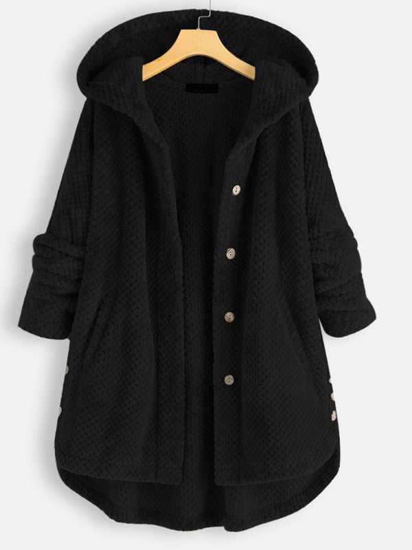 Women's Outerwear Elegant Solid Color Mid-Length Thicken Warm Blend Coat