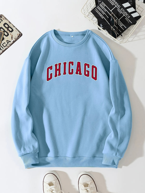 Men's Plus Size "Chicago" Winter Pullover Sweatshirt For Big And Tall Guys