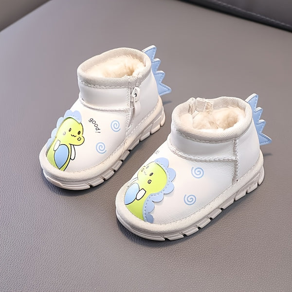 Toddler Shoes Cute Cartoon Dinosaur Warm Snow Boots Winter