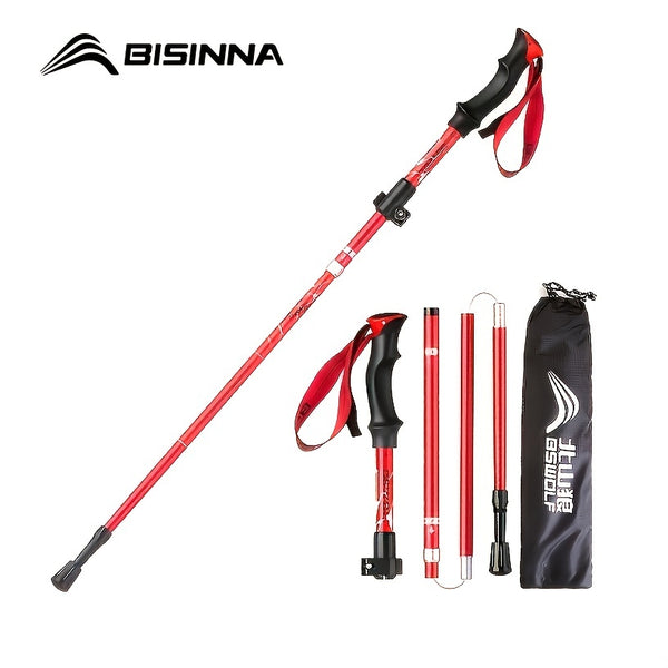 BISINNA Foldable Lightweight Walking Stick, Pathfinder Survival Tool For Hiking, Camping, Backpacking Outdoor Adventure