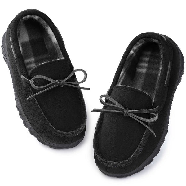 Kids Boys Plush Bowknot Loafers, Slip On Soft Sole Anti Slip Indoor Outdoor Shoes For Fall Winter