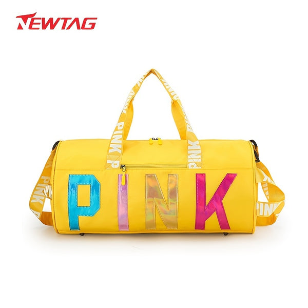 NEWTAG Pink Laser Sport Fitness Bag Yoga Bag For Workout And Travel