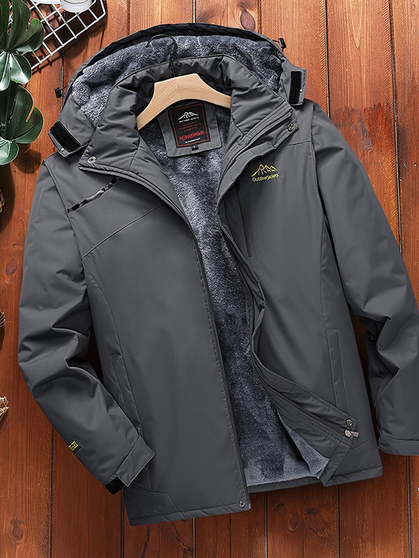 Men's Plus Size Weather-Resistant Thermal Fleece Lined Winter Jacket For Big And Tall Guys