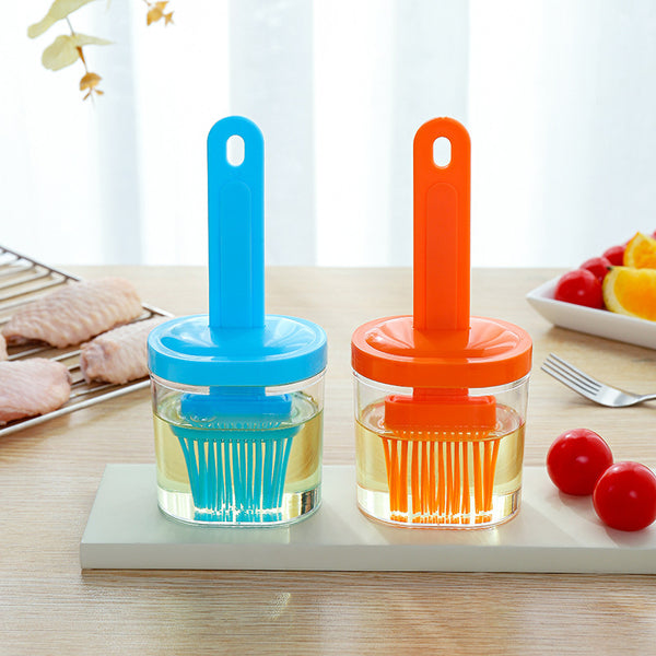 1 Set, High Temperature Resistant Silicone Bottle Brush Portable Barbecue Oil Brush, Random Color