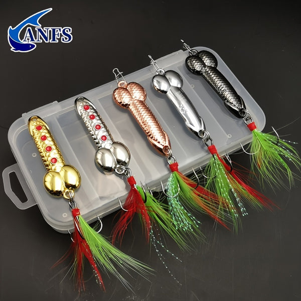 2pcs/5pcs Hard Metal VIB Fish Lures Spoon Lure Artificial Baits Cool Fishing Accessory, Prank Fun Novelty Gifts For Holiday Party