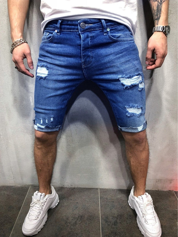 Men's Ripped Denim Shorts