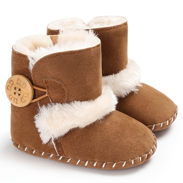 Baby Warm Shoes Half Rubber Sole Non-slip Plus Velvet Snow Boots Autumn/Winter New