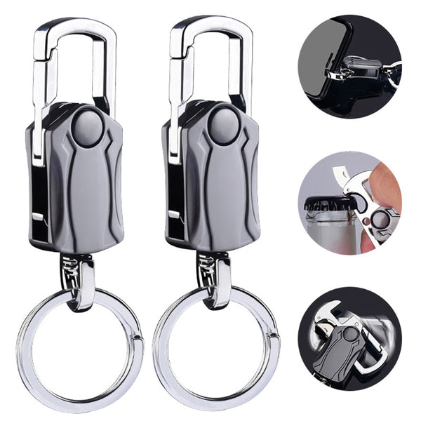 Men's Fashionable Multifunctional 360 Degree Rotatable Bearing Quiet Stainless Steel Key Ring,Keychain