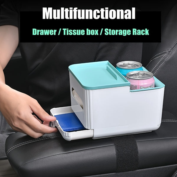 Car Multifunctional Storage Box, Car Tissue Box Storage Shelf, Car Armrest Box Organizer Car Accessaries