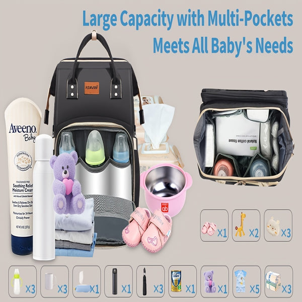 Portable Foldable Baby Bed, Mummy Bag, Fashionable Casual Large Capacity, Can Be Hung On The Stroller, Mummy Bag Suitable For Newborn Baby Family, To Prepare For Parent