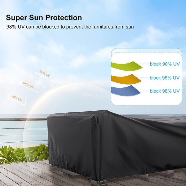 1pc Protective Cover For Garden Furniture, Waterproof Cover For Garden Furniture, 600D Oxford Fabric, Trunk Anti-UV, Outdoor Table Cover With Air Outlet For Tables And Chairs, Sofas, Rattan Furniture, 6.56x5.25x2.30in