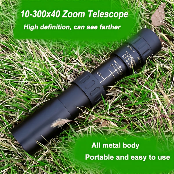 4K Zoom Professional Monocular Telescope, 10-300 X 40 HD Stretch Rotating Zoom With Tripod For Camping Stargazing Hunting Hiking Concert Travelling