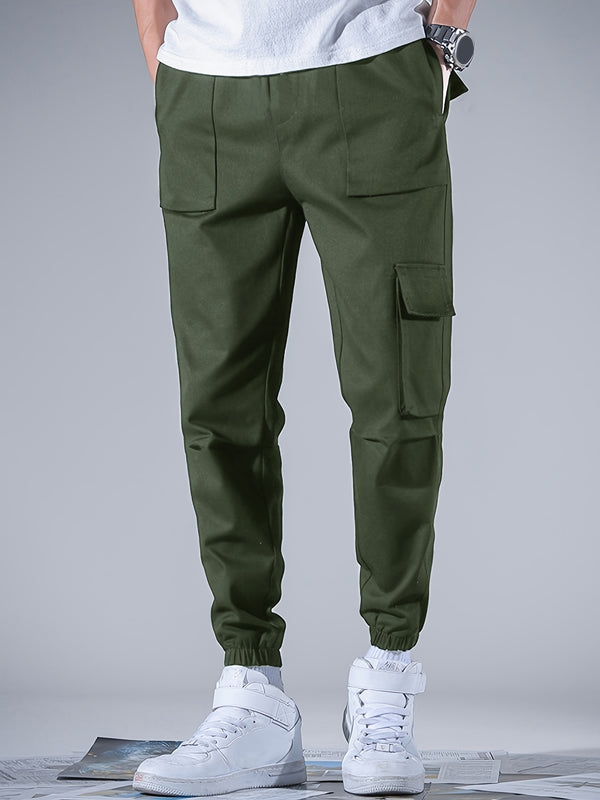 Men's Flap Pockets Cargo Pants For Big And Tall Guys, Plus Size