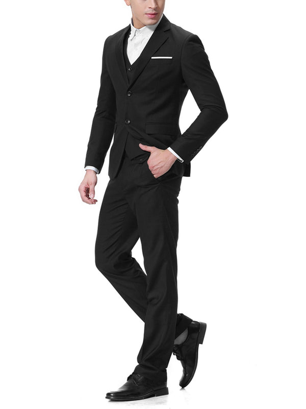 2022 New Men's Two-button Business Casual Suit Three-piece Suit