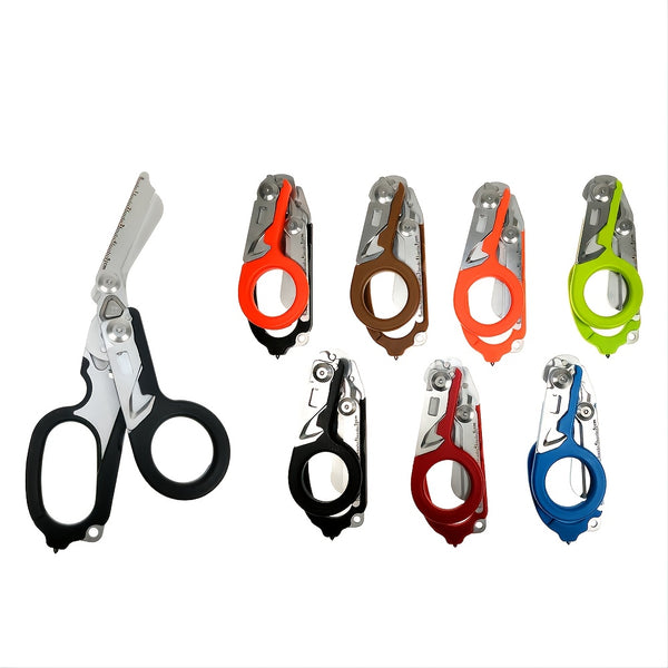 6 In 1 420 Stainless Steel Survival Shears Multi-Tool Raptor Scissors Trauma Shears Multitool For Outdoor Hiking