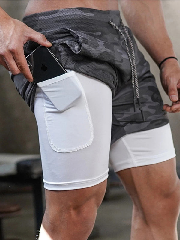 Men's Double-layer Quick-drying Breathable Shorts Drawstrings