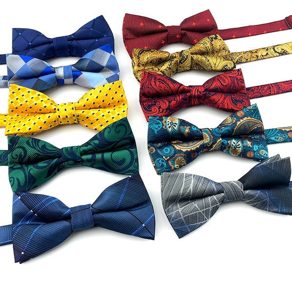 1pc Men's Bow Tie 1200 Thread Polyester Jacquard Fabric Banquet Bow Tie