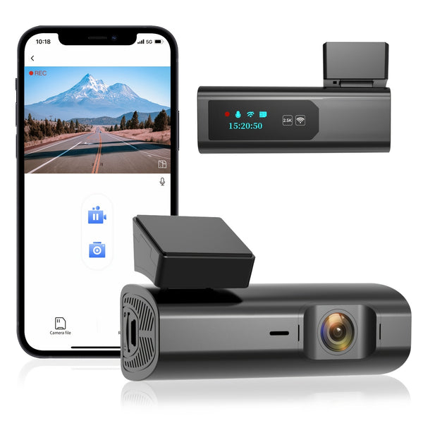 1600P Mini Dashboard Video Loop Recording With APP Control Night Vision Parking Monitor, 2.5K Car Dash Cam Car Recorder Dashboard Camera Recorder