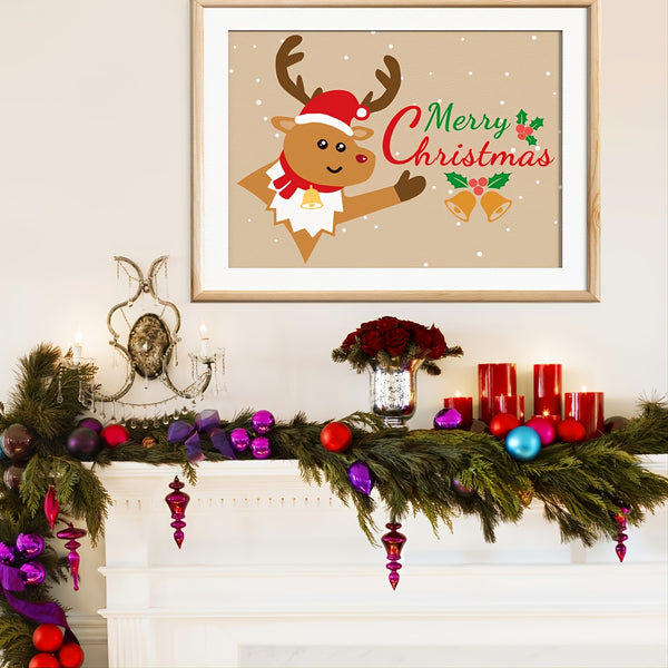 1pc Christmas Reindeer Self-Adhesive Frameless Painting