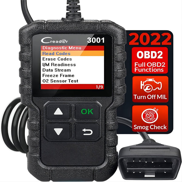 3001 OBD2 Scanner, Engine Fault Code Reader Mode 6 CAN Diagnostic Scan Tool For All OBDII Protocol Cars Since 1996