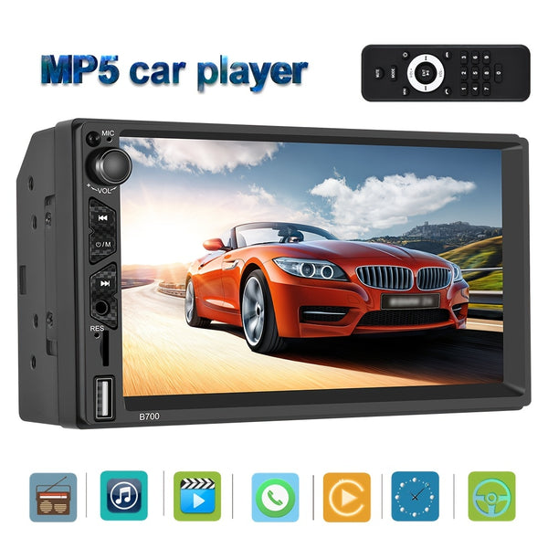 1pc Double 2 DIN Car MP5 Player, Stereo Carplay Audio Head Unit Touch Screen Radio FM