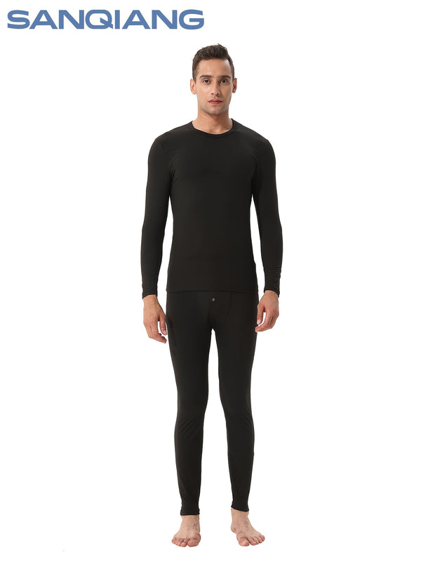 Men's Base Layer Set, Crew Neck Thermal Underwear Set