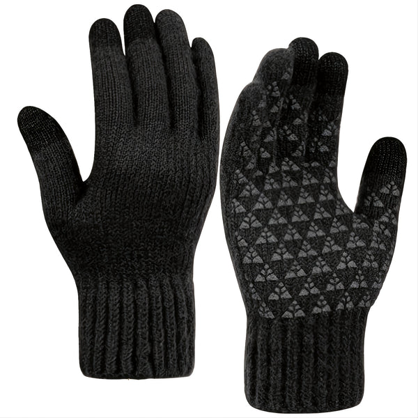 Winter Knit Touchscreen Gloves Warm Texting Gloves Elastic Anti-slip Gloves For Adults