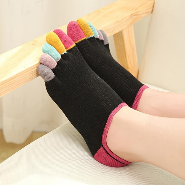 Women's Toe Sock Cotton Crew Socks Five Finger Running Athletic - Toe Socks