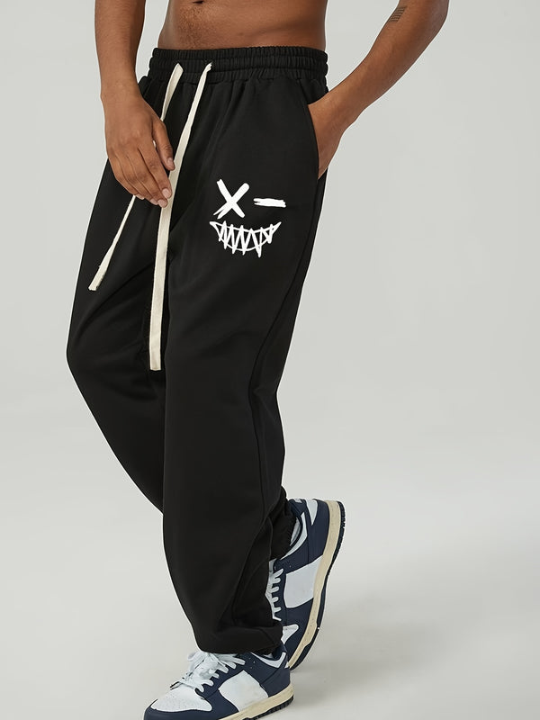 Men's Plus Size Fleece Warm Drawstring Sweatpants, Casual Pants For Big And Tall Guys