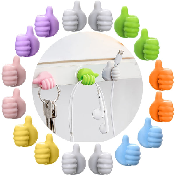 1pc Creative Silicone Thumb Wall Hook, Multifunction Adhesive Cable Clip, Self Adhesive Thumb Cable Organizer Clips Key Hanger