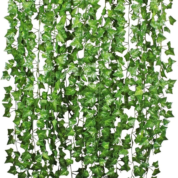 84ft Artificial Ivy Leaf Plants, 12 Strands Hanging Garland, Fake Foliage Flowers For Home Kitchen Garden Office Wedding, Home Wall Decor