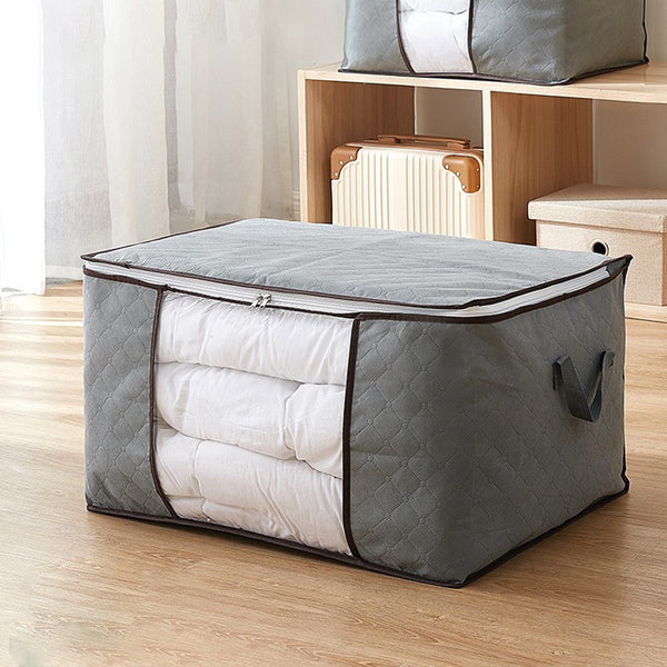 1pc Storage For Clothes Box Clear Window Home Practice Quilt Blanket Bag Portable Canvas Folding Pillow Organize Big Bag