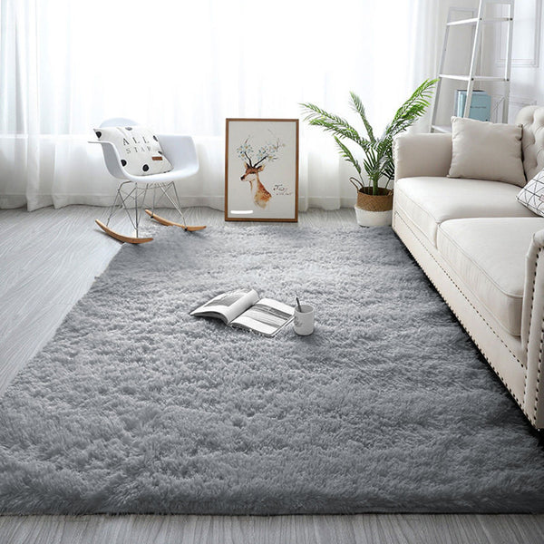 Nordic Silk Wool Carpet, Living Room Sofa Coffee Table Blanket, Bedroom Bedside Soft Full Room Plush Floor Mat