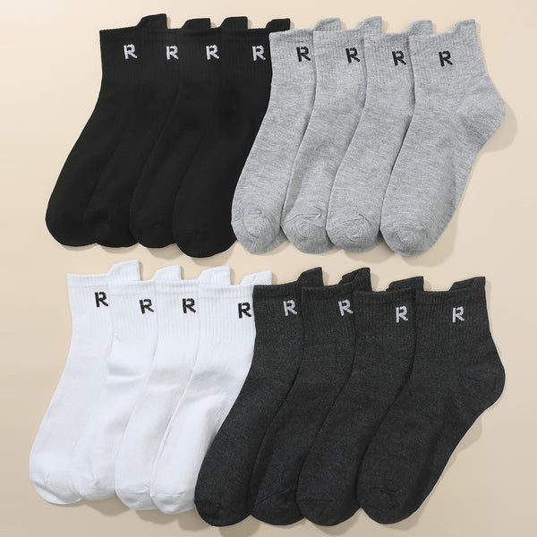 8pairs Men's 'R" Intial Socks