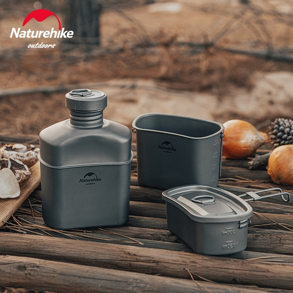 Naturehike Titanium Voyage Titanium Outdoor Camping Hiking Water Bottle Mess Kit