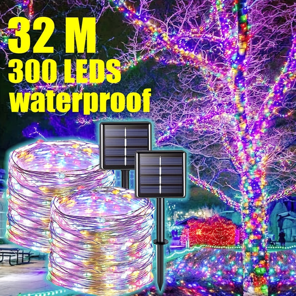 1/2 Pack Solar Lights, Outdoor String Lights For Festival Christmas Party, Waterproof Fairy Lights, Decorative Lights For Christmas Wreath