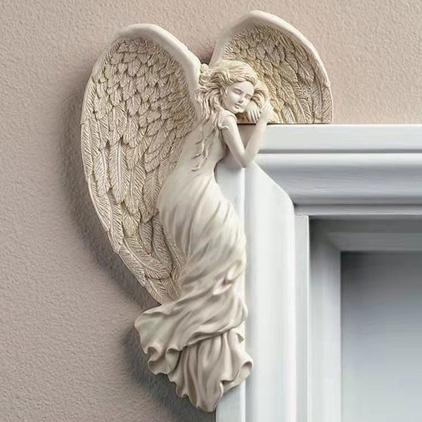 1pc Angel Of Redemption, Resin Door Frame Decoration, Awakened Angel Wings Ornament