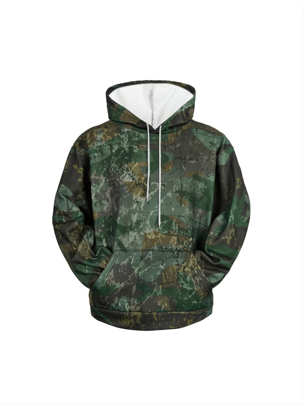 Men's Plus Size Camo 3D Hoodie For Big And Tall Guys