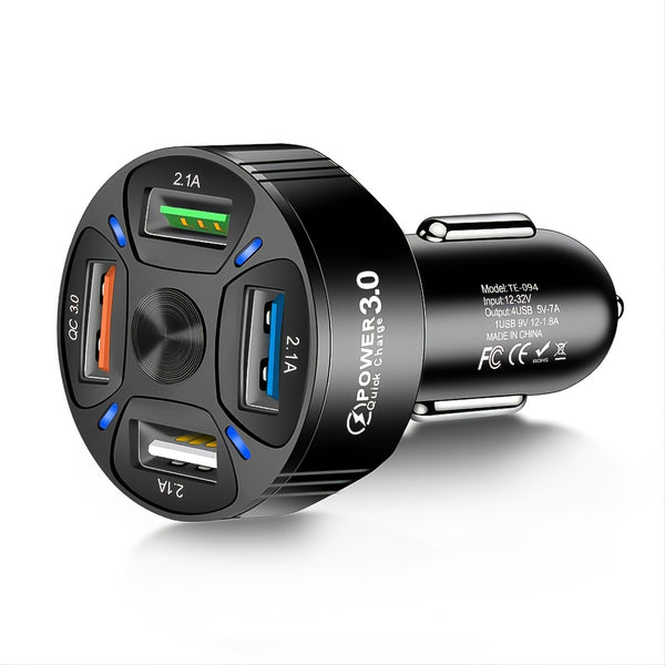 USB Car Charger, 3 Ports Fast Charger Adapter Mini Cigarette Lighter, USB, And Phone Fast Charger