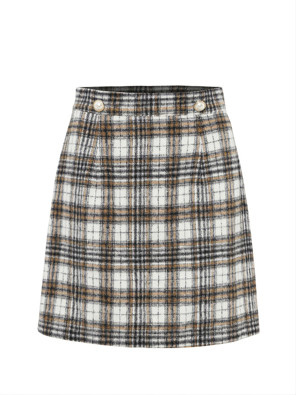 Women's High Waist Plaid Skirt Bodycon Pencil Mini Skirts