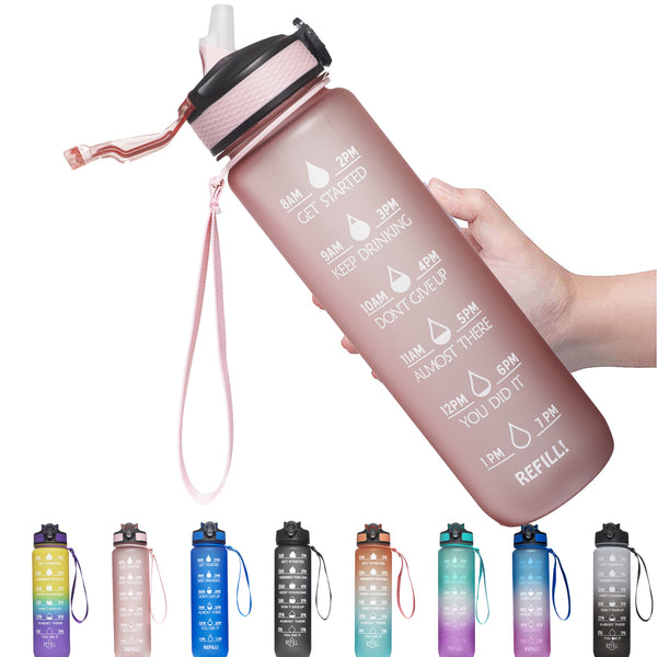 1L Gradient Color Large-capacity Outdoor Sports Water Cup Space Bottle