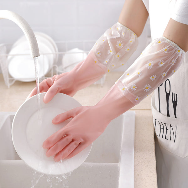 1 Pair Of Thermal Dishwashing Gloves, Thick And Durable, Waterproof Non-slip, Protective, Random Color