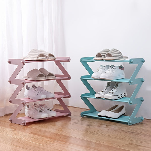 1pc Z-shaped Shoe Rack, 4 Layers Shoe Storage Rack, Shoe Holder