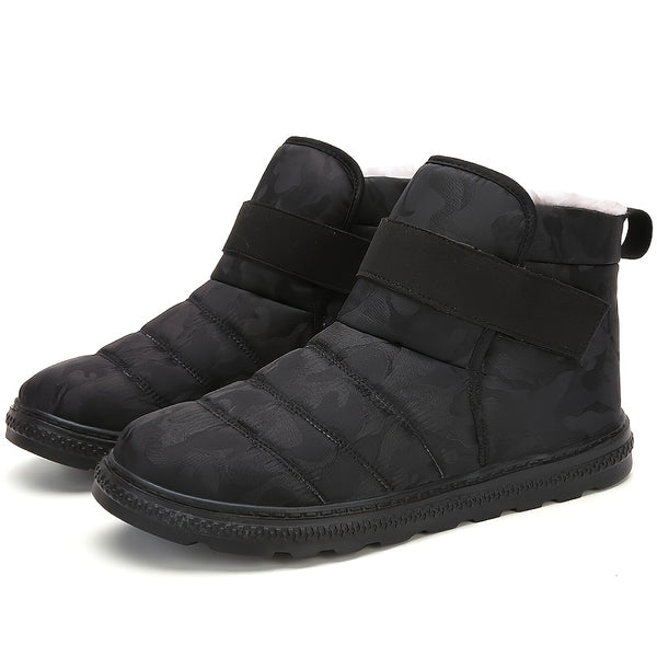 Simple Warm Snow Boots, Outdoor Thermal Lined Round Toe Boots Winter Casual Shoes