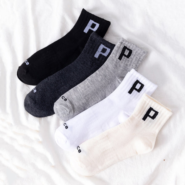 5pairs Men's "P" Crew Socks