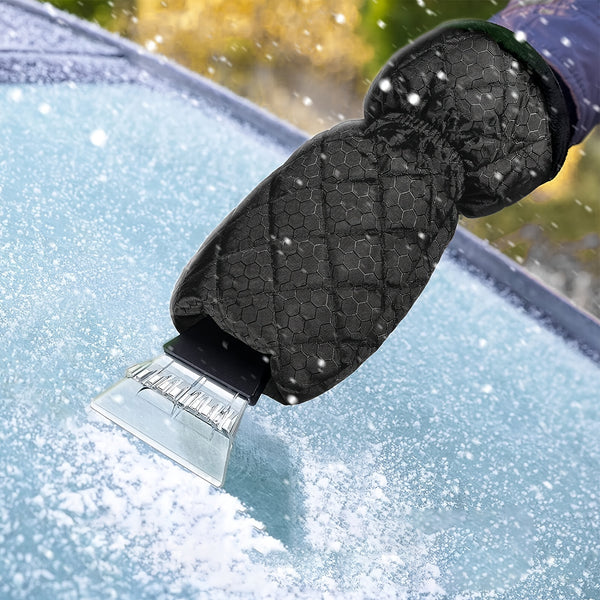 1pc Ice Scraper For Cars Windshield With Mitt, Snow Scraper Remover With Glove, Waterproof Warm Cozy Car Ice Scraper For Car Auto Truck Window