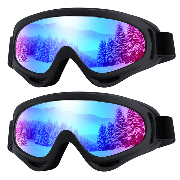 2pcs Snow Ski Goggles, Snowboard Goggles For Teens, Youth, Adults